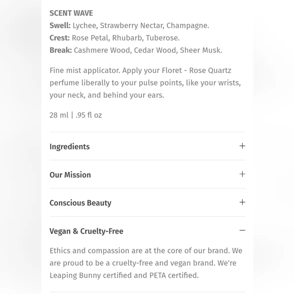 5/75$ DEFINEME Floret - Rose Quartz Crystal Infused Perfume Mist - Picture 4 of 13